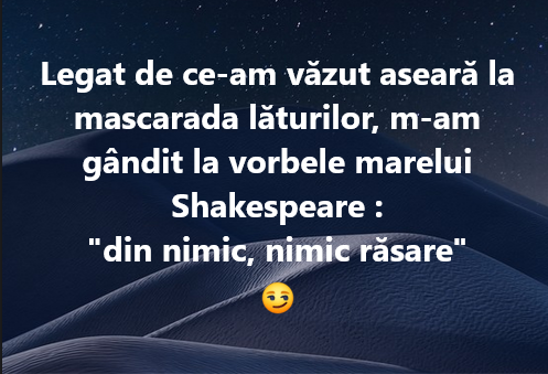 Din nimic, nimic rasare...