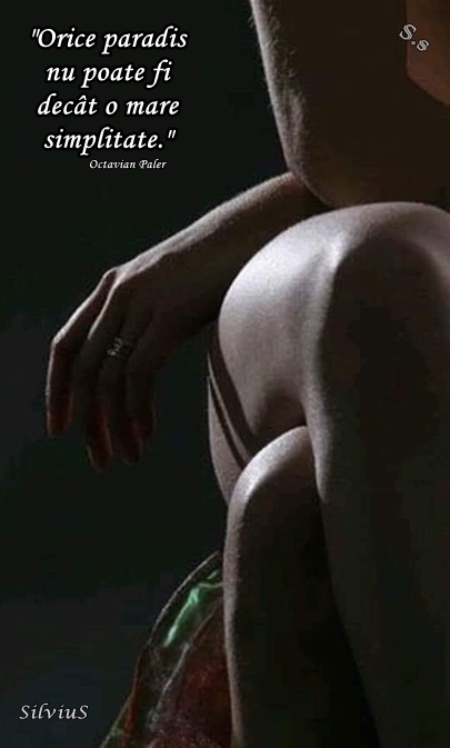 Orice paradis nu poate fi decât o mare simplitate.  Octavian Paler