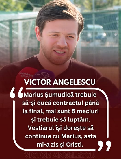 Angelescu dupa infrangerea cu Sibiul...