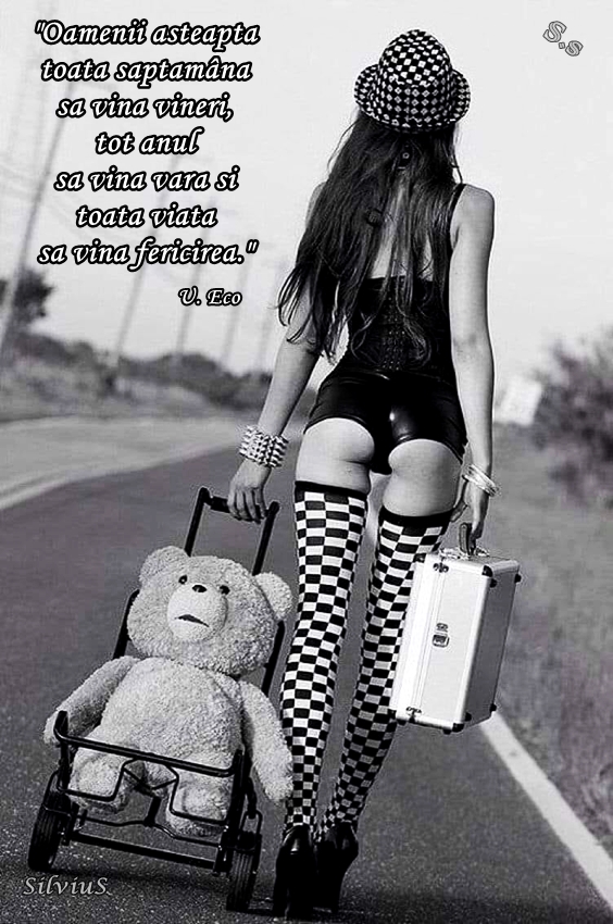 Oamenii așteaptă toată săptămâna să vină vineri , tot anul să vină vara și toată viața să vină fericirea.  U. Eco